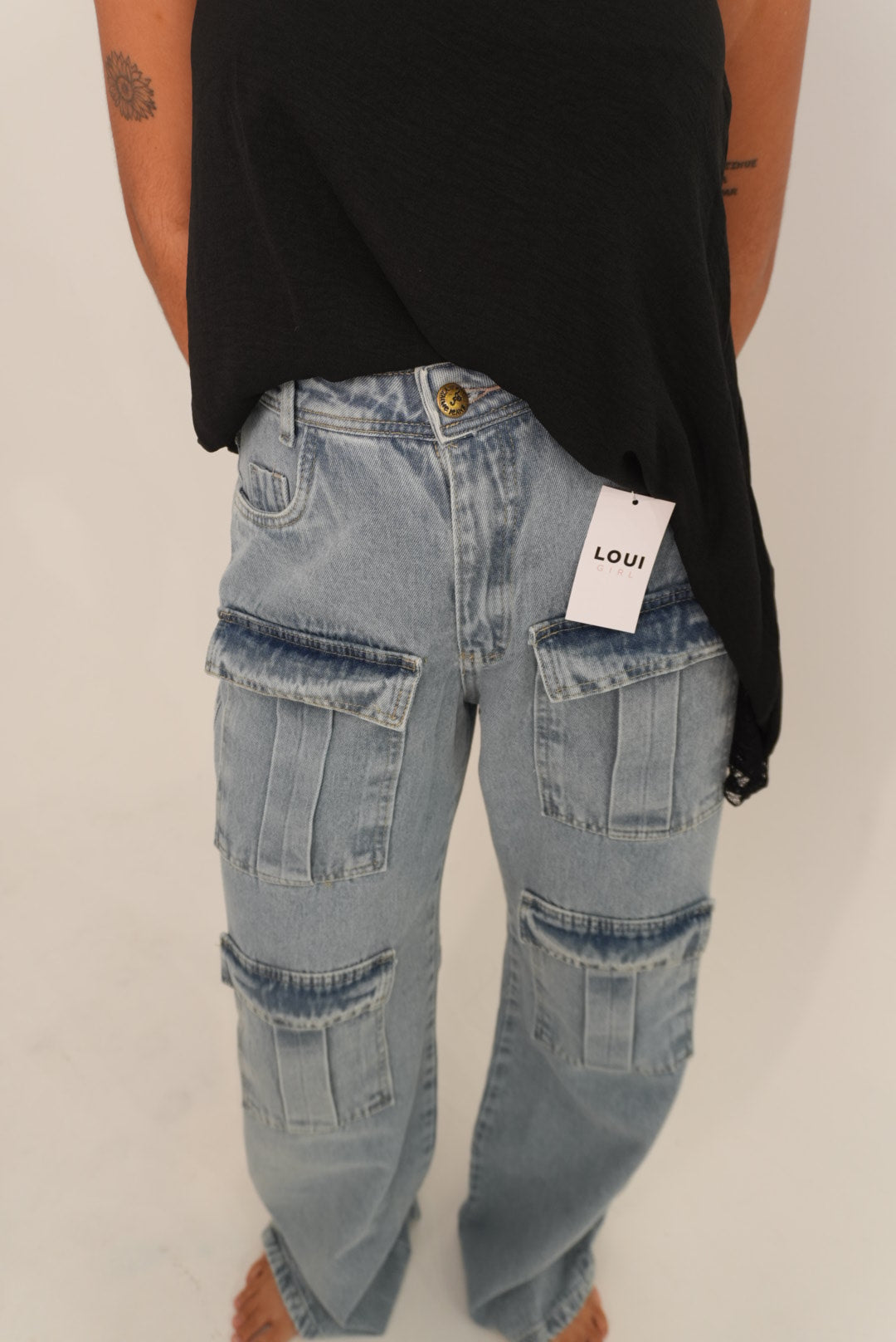 Calça Jeans Cargo Gigi