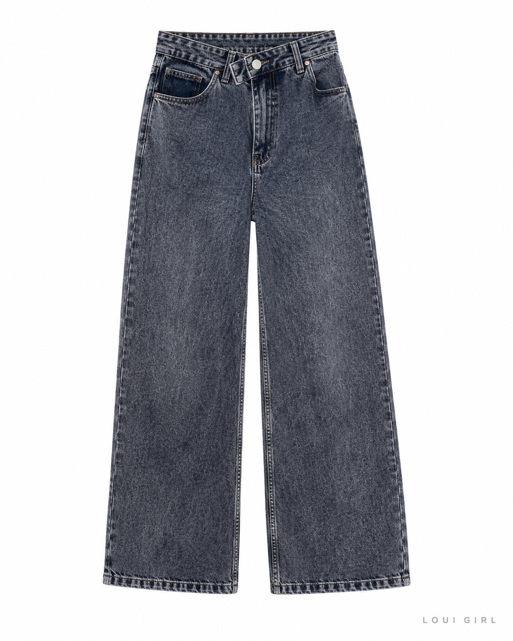 Calça Jeans Wide Leg Lavagem Sujinha