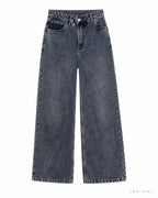 Calça Jeans Wide Leg Lavagem Sujinha