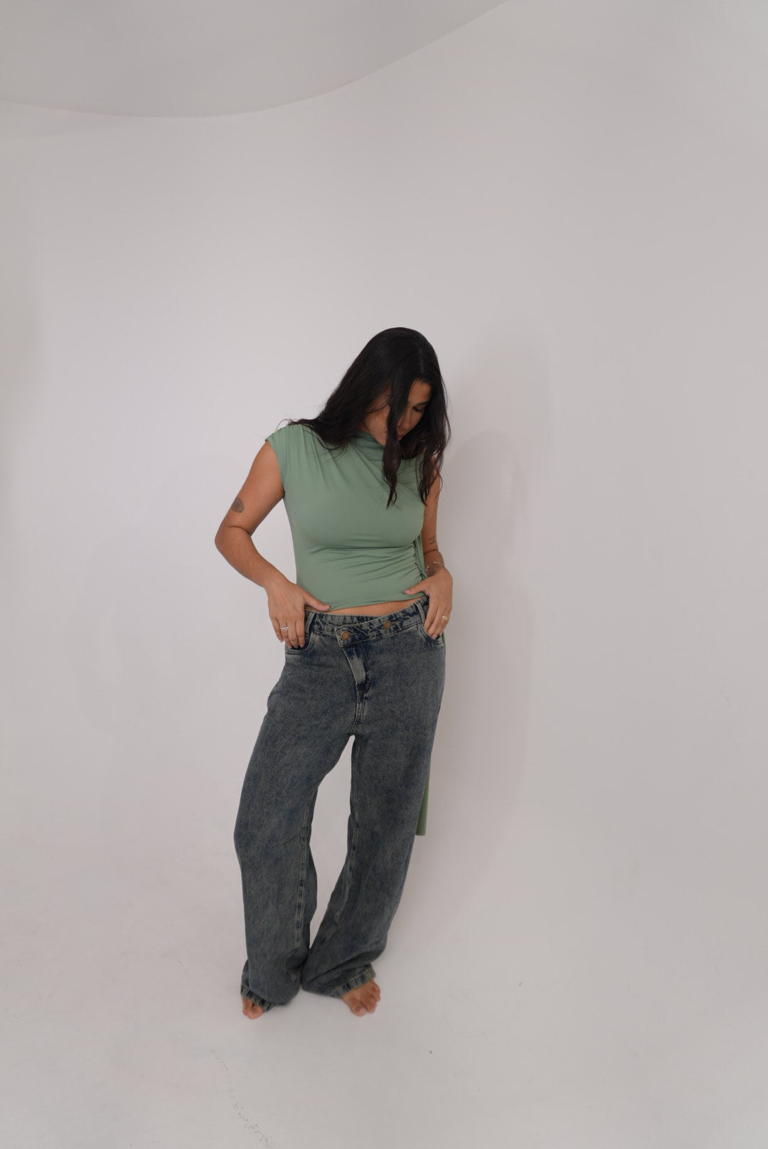 Calça Jeans Kylie Lavagem Sujinha