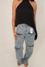 Calça Jeans Cargo Gigi