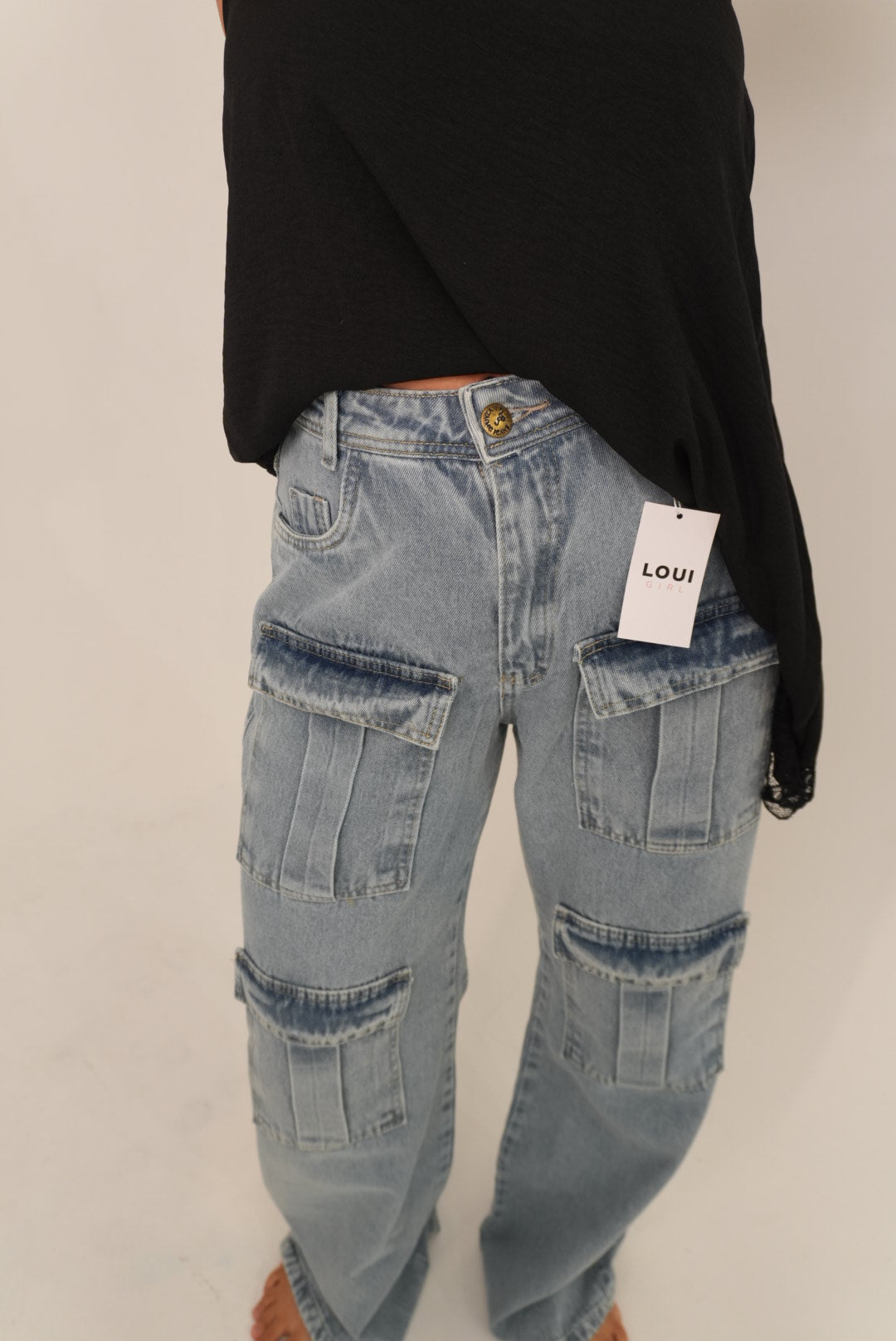 Calça Jeans Cargo Gigi