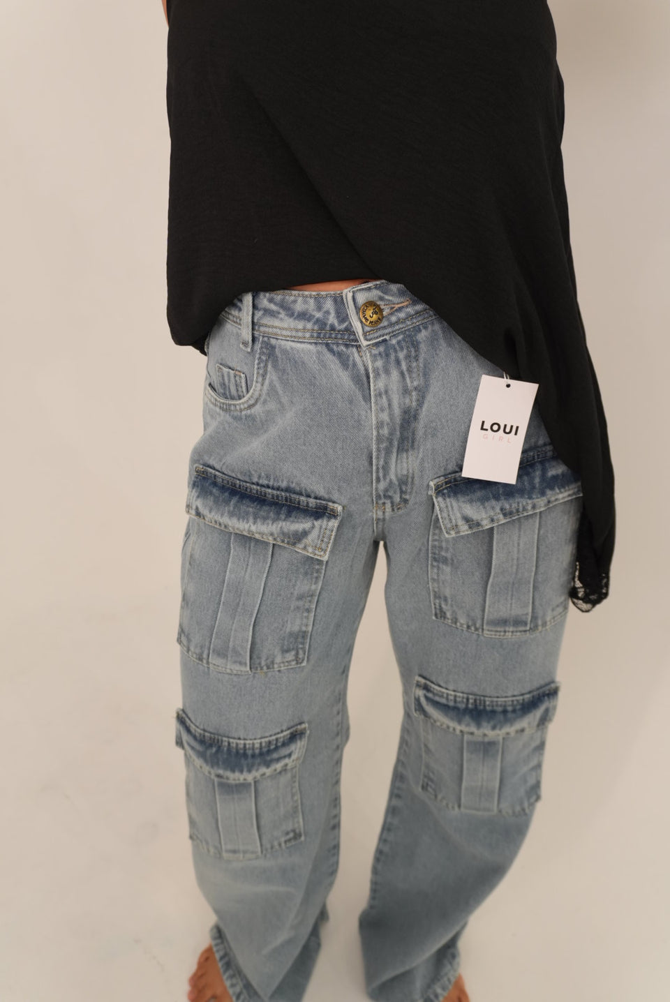 Calça Jeans Cargo Gigi